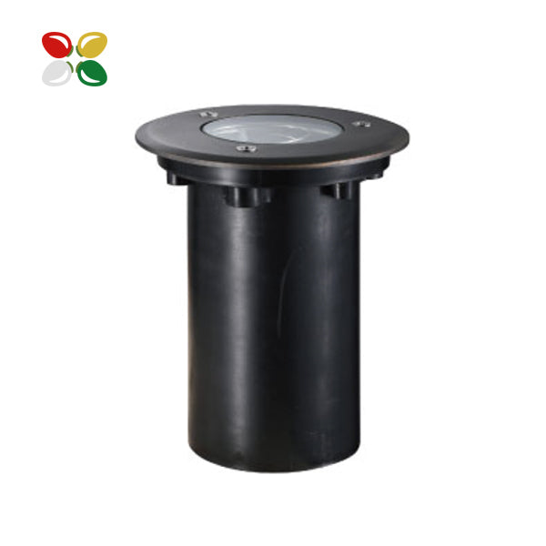 12V Solid Brass Flush Mount Well with Glass Cover Antique Bronze