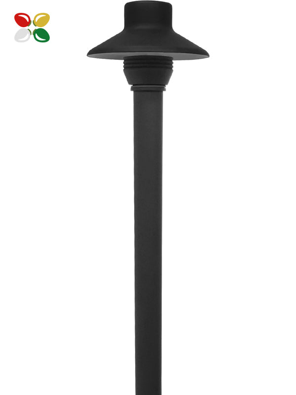 12V Brass Mini Hat Dome Path Light - Black